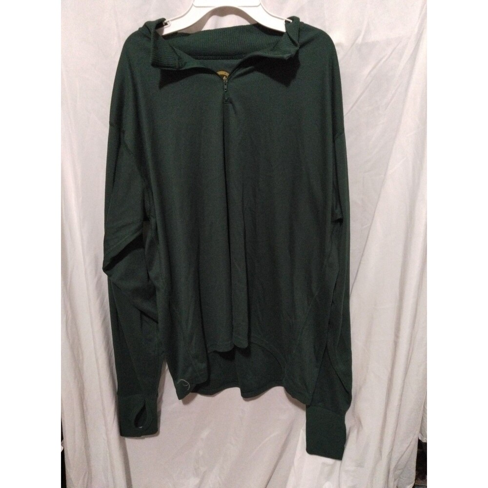 Cabelas Outdoor Gear Underwear Men’s Size XL 1/4 Zipper LS Hunter Green Top